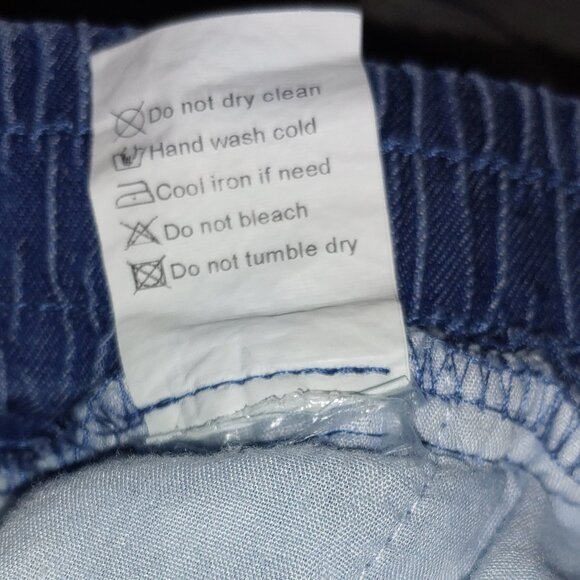 Unbranded Drawstring Wide Leg Chambray Pants Size 10 Blue - Picture 6 of 6